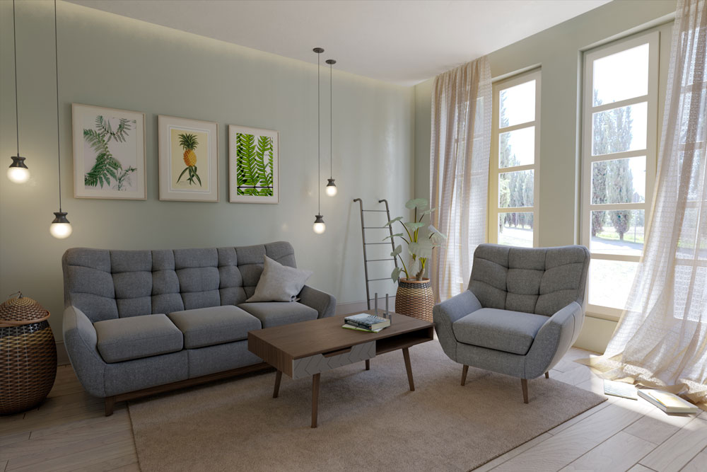Серый диван в интерьере: преимущества и особенности