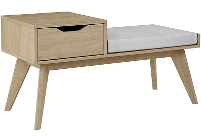 Обувница для прихожей с серым сиденьем Нелжа 100х51,2х44,8 см Современный стиль, Лофт, Сканди Нет, стиль Лофт, гарантия До 10 лет