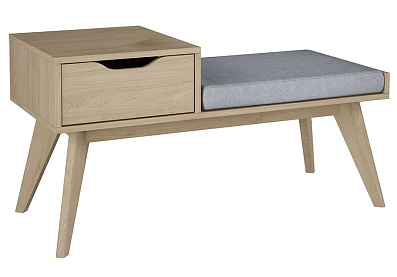 Обувница для прихожей с темно-серым сиденьем Нелжа 100х51,2х44,8 см Современный стиль, Лофт, Сканди Нет, стиль Скандинавский Лофт, гарантия До 10 лет