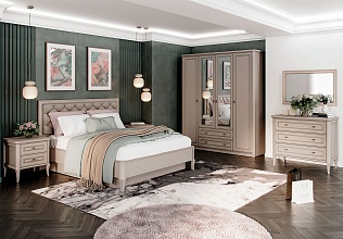 Спальня Онтарио 12, тип кровати Комбинированные, цвет Серый камень